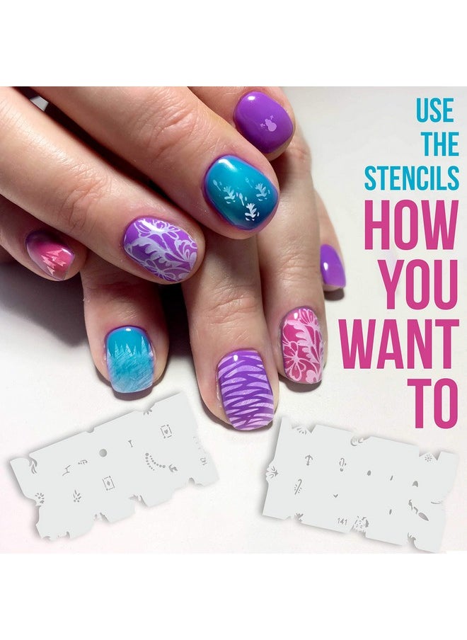 Custom Body Art Airbrush Nail Stencils - Design Series Set # 8 Includes 20 Individual Nail Templates with 16 Designs Each for a Total of 320 Designs of Series #8