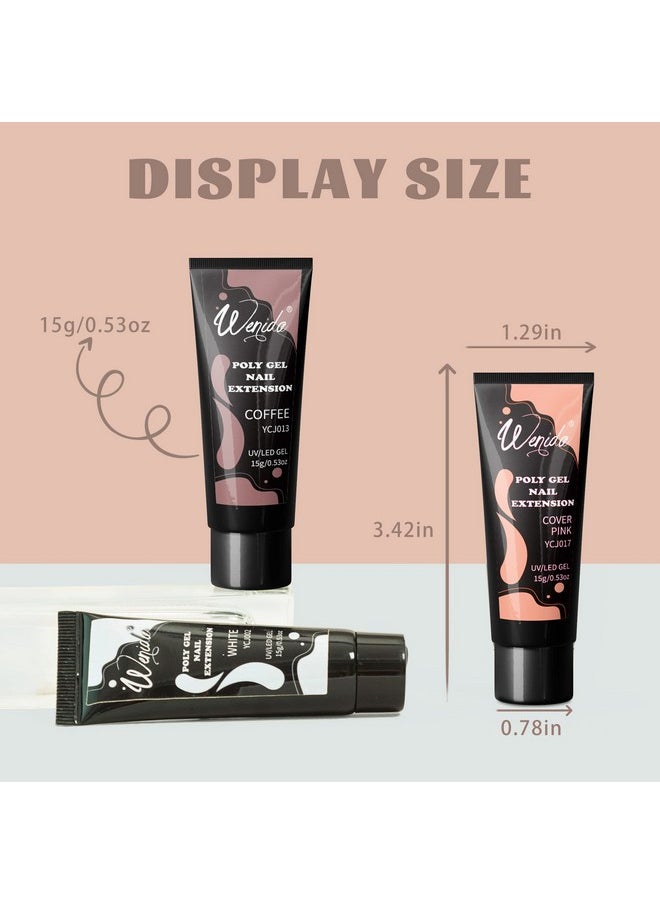 Nail Extension Gel Kit Wenida 4 Nude Colors Nail Builder Gel Set Nail Enhancement Gel for Home DIY Nail Manicure Art