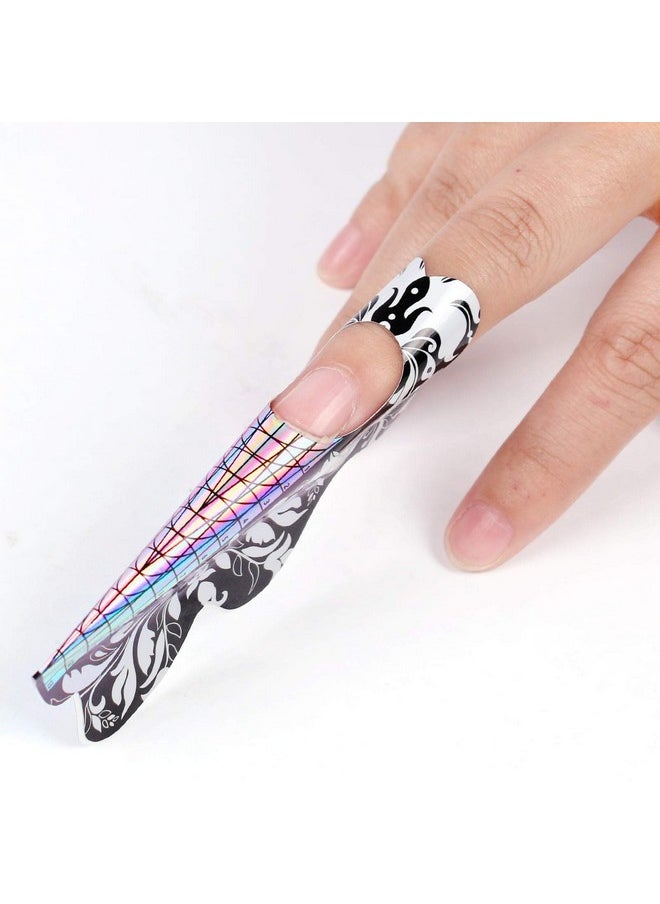 DouborQ 500PCS Acrylic Nail Forms,Nail Extension Tips,Nail Forms for Acrylic Nails,Acrylic Nail UV Gel Nail Forms Guide Stickers Nail Art Equipment for Salon