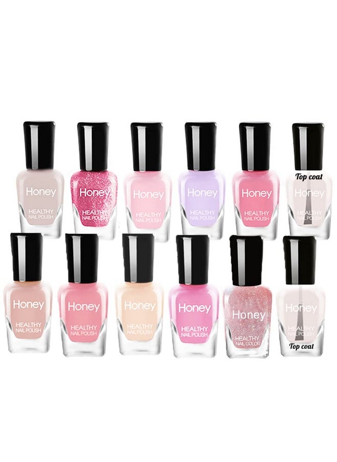 Tophany Non Toxic Nail Polish Set, Easy Peel Off Fast Dry Nail Polish Set for Pack, Eco Friendly & Organic Water Based Nail Polish for Women,Teens,Kids (12 Bottles)
