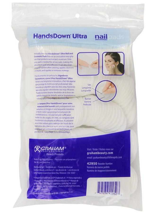 Graham Hands Down Ultra Nail and Cosmetic Pads, White, 240 Count