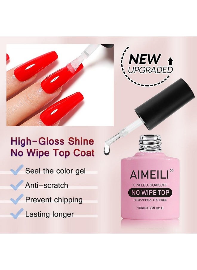 AIMEILI No Wipe Top Coat Soak Off U V LED Gel Nail Polish