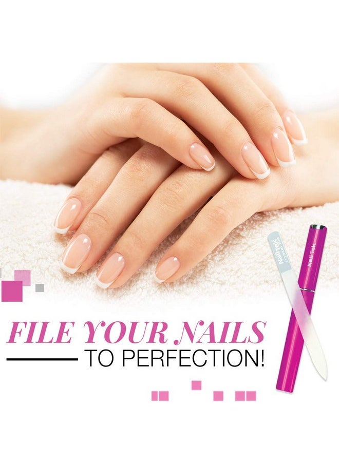 Nail Tek Crystal File Double-Sided with Fuchsia Companion Case, Medium File 5