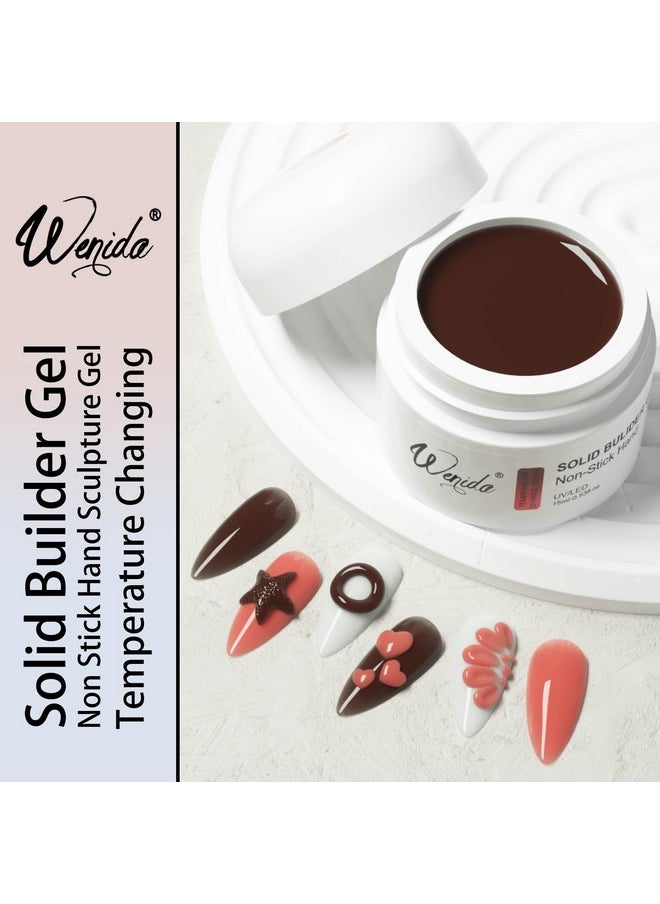 Solid Builder Nail Gel Wenida Temperature Changing Color Coffee Changing Red 15ml Nail Extension Gel Non Stick Hand Sculpture Gel Nail Carving Gel Nail Strengthen Gel for Home DIY Nail Manicure Art