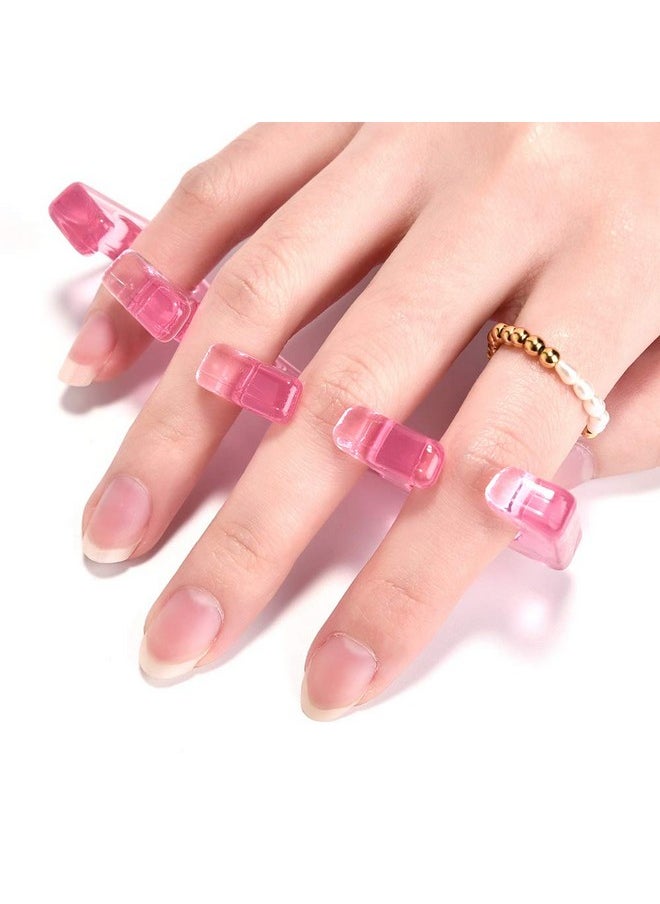 Rolabling Pedicure Toe Separators Flexible Soft Silicone Finger Toe Spacers for Nail Polish Pedicure Tools Toe Spreader for Nail Polish Application(Pink)