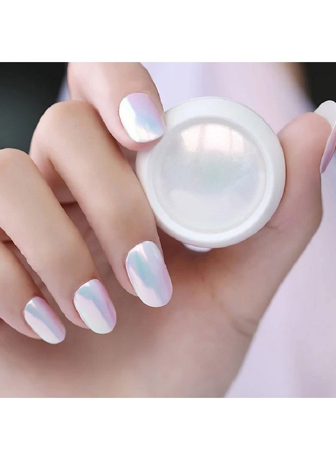 Mermaid Chrome Nail Powder Aurora Nail Glitter Nail Art Decoration Allstarry Nail Powder for Gel Polish Mirror Effect Pigment Chrome Iridescent Aurora Nail Supplies for Women