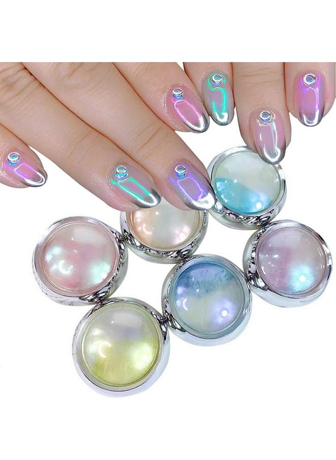 Mermaid Chrome Nail Powder Aurora Nail Glitter Nail Art Decoration Allstarry Nail Powder for Gel Polish Mirror Effect Pigment Chrome Iridescent Aurora Nail Supplies for Women