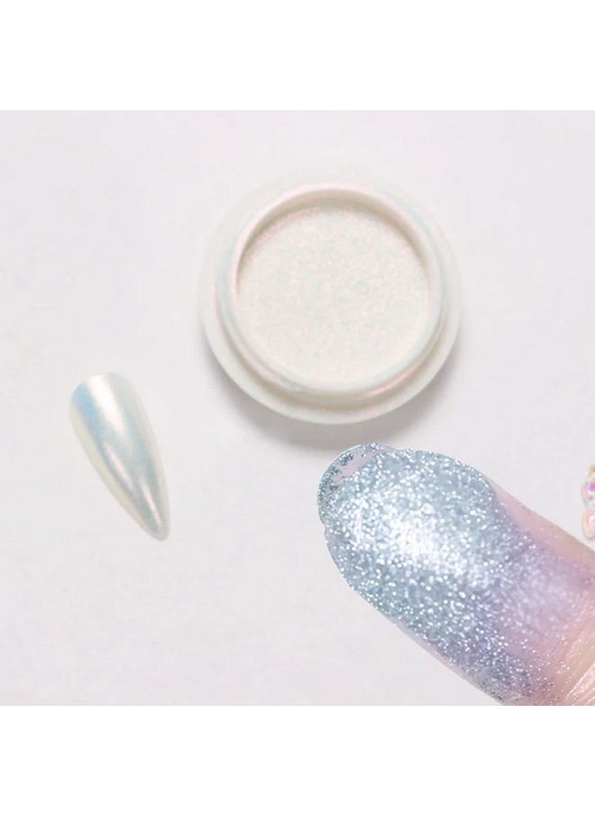 Mermaid Chrome Nail Powder Aurora Nail Glitter Nail Art Decoration Allstarry Nail Powder for Gel Polish Mirror Effect Pigment Chrome Iridescent Aurora Nail Supplies for Women