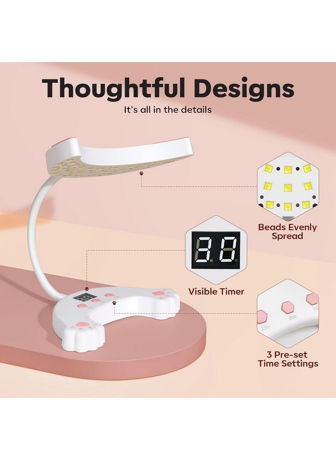 Modelones UV LED Nail Lamp, Gooseneck UV Lamp for Gel x Nails, 48 W Nail Light for Gel Nail Polish with 3 Timers and LCD Display, UV Light for Gel Nails, LED Nail Lamp for Fast Curing