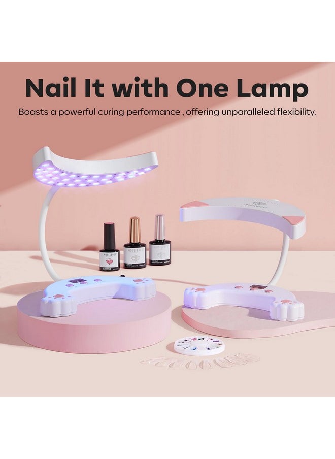 Modelones UV LED Nail Lamp, Gooseneck UV Lamp for Gel x Nails, 48 W Nail Light for Gel Nail Polish with 3 Timers and LCD Display, UV Light for Gel Nails, LED Nail Lamp for Fast Curing