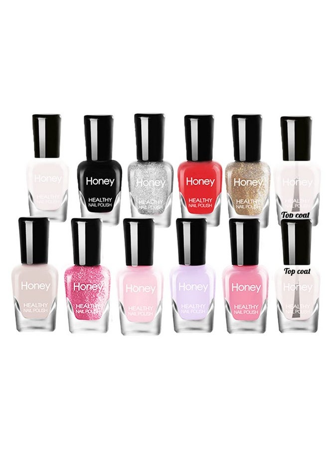 Tophany Non Toxic Nail Polish Set, Easy Peel Off and Fast Dry Nail Polish Set for Pack, Eco Friendly & Organic Water Based Nail Polish for Women and Girls (12 Bottles)