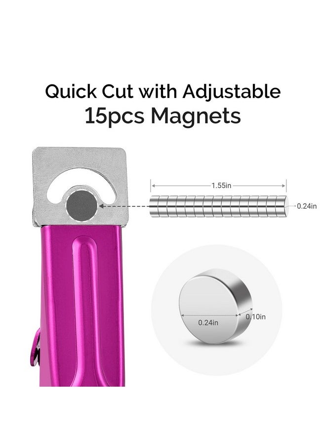 MelodySusie Acrylic Nail Clippers with 15pcs Magnet Sizers, Professional Nail Clippers Cutters for Long Acrylic Gel Nails Tips, Adjustable Stainless Nail Trimmer, Manicure Tool for Salon Home, Plum