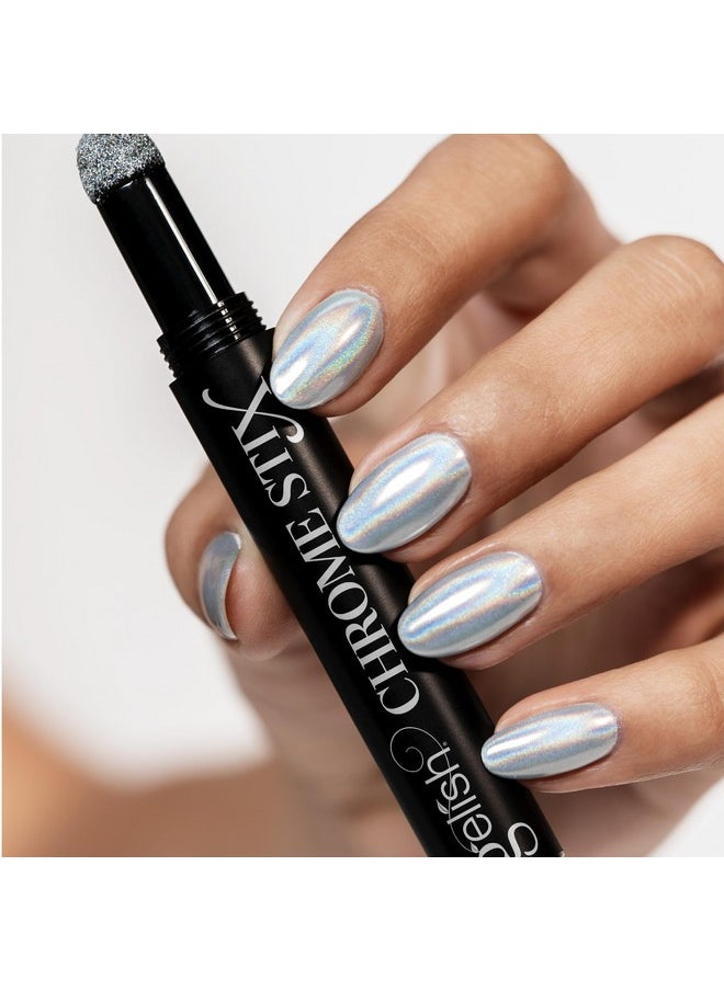 Gelish Chrome Stix, Chrome Nail Powder, Nail Art for Stunning Metallic Finish, Long-Lasting, Easy Application, Perfect for Professional and At-Home Use, 5g (Silver Holographic)