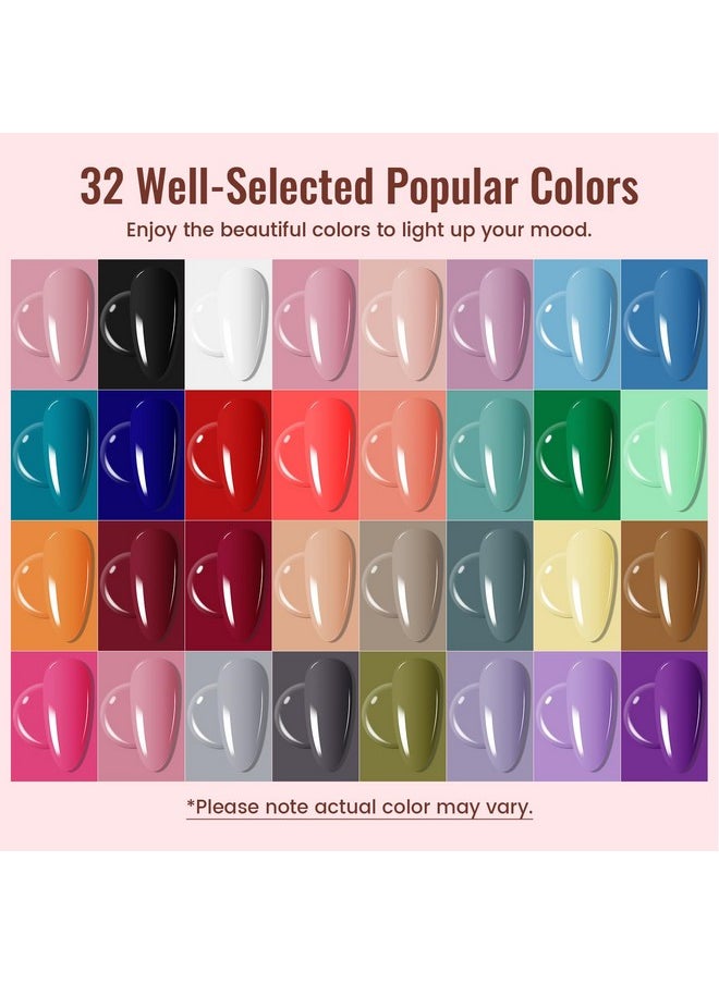 JODSONE Gel Nail Polish Kit with U V Light 32 Colors Gel Polish Nail Kit Soak Off Gel Nail Set Manicure Tools Nail Gel Kit Gifts for Women