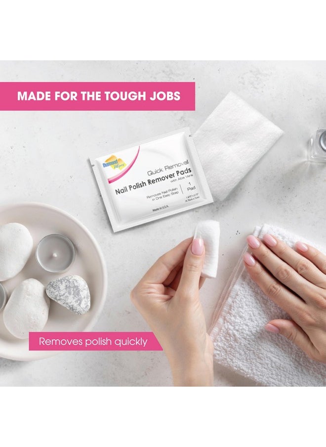 Diamond Wipes Nail Polish Remover Wipes with Aloe Vera, Acetone Nail Polish Remover Pads, 50 Individually Wrapped Nail Polish Wipes