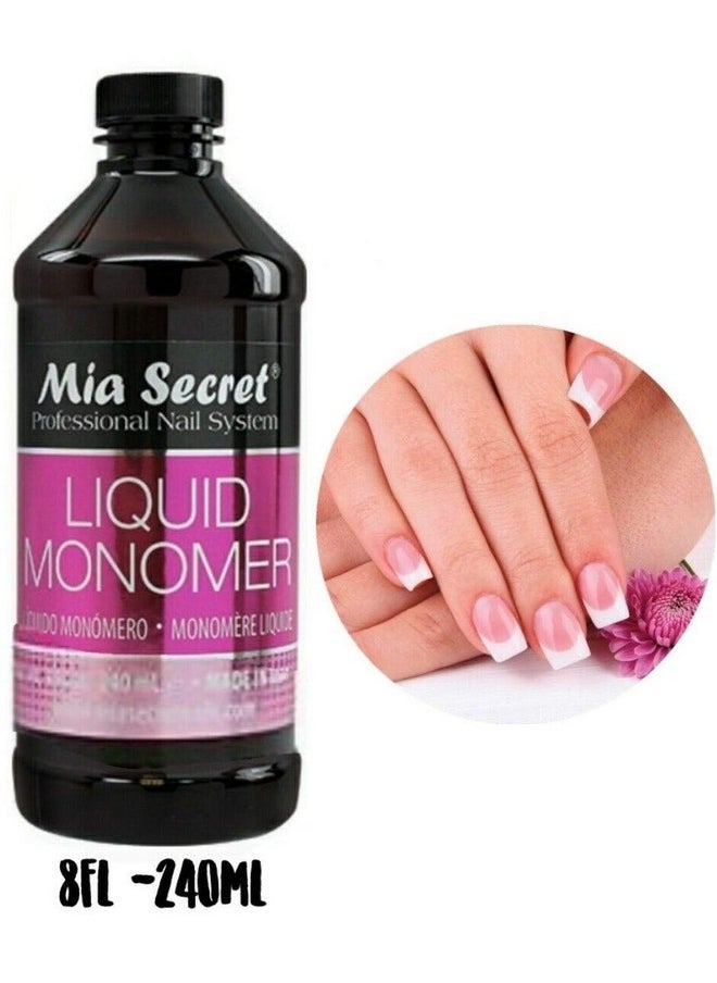 Mia Secret Liquid Monomer 8 oz. Professional Acrylic Nail System - MMA FREE - Made in the USA