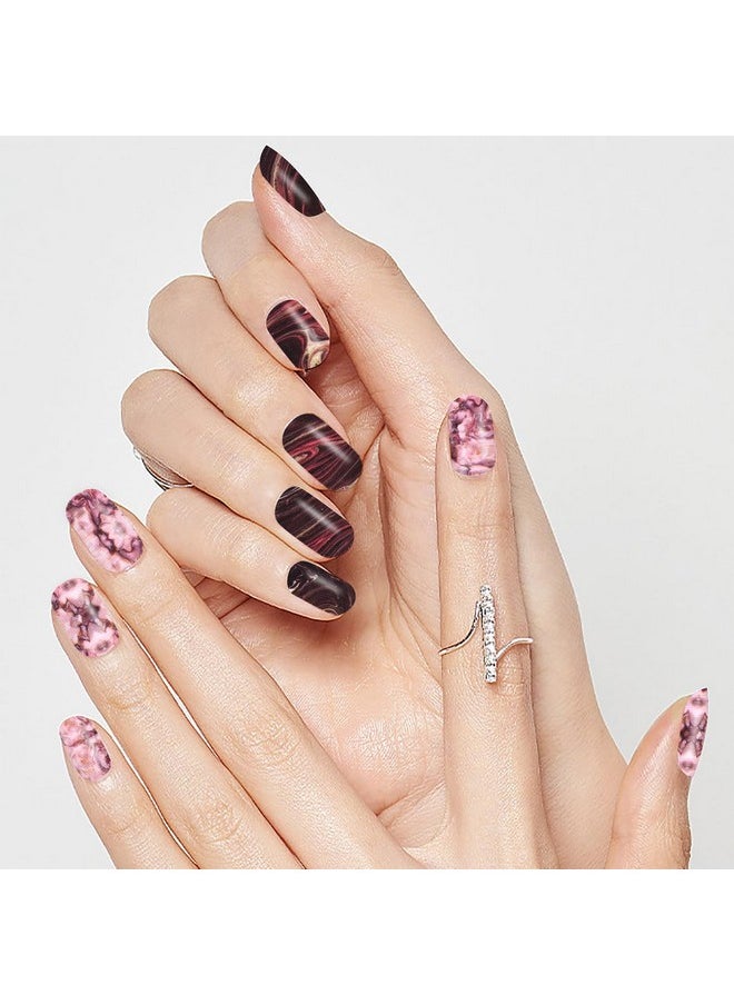XEAOHESY 30 Sheets Marbled Halloween Real Nail Polish Strips Stickers With Nail File Halloween Nail Stickers Full Nail Wraps for Women Halloween Nail Art