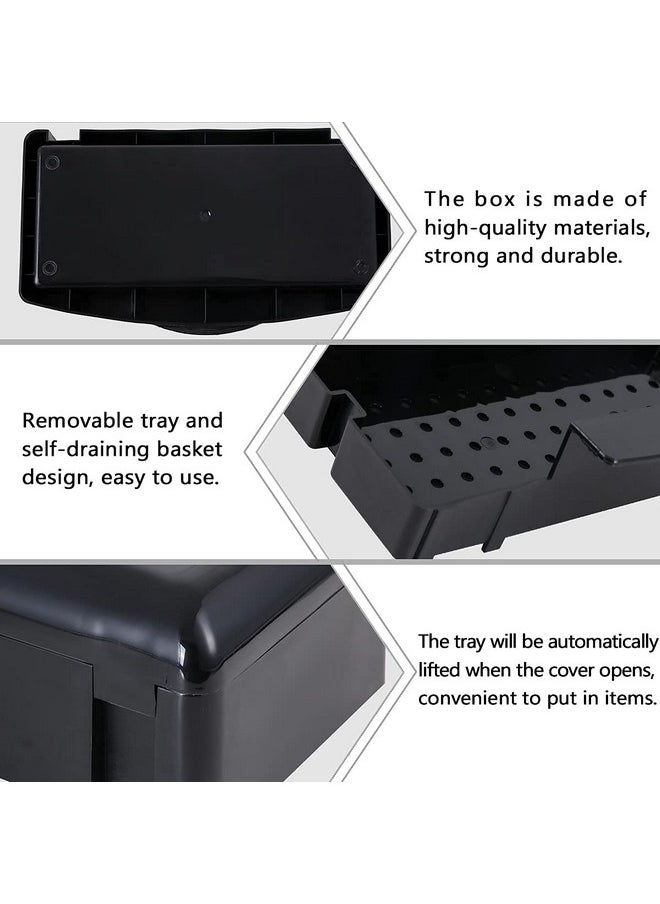 Gusnilo Nail Tool Sterilizer Box Plastic Disinfectant Container Barbicide Disinfectant Tray for Nail Tools, Tweezers, Hair Salon, Spa and Trimmer Manicure Equipment (Black)
