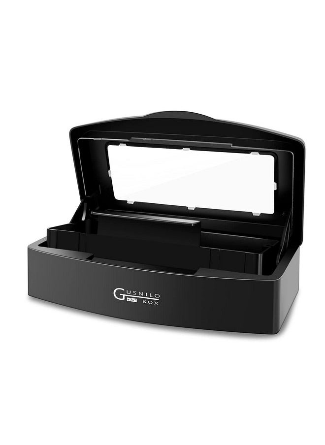 Gusnilo Nail Tool Sterilizer Box Plastic Disinfectant Container Barbicide Disinfectant Tray for Nail Tools, Tweezers, Hair Salon, Spa and Trimmer Manicure Equipment (Black)
