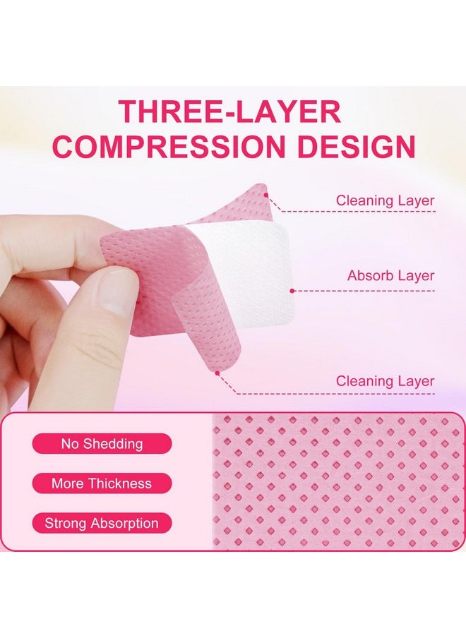 NXJ INFILILA 1080PCS Lint Free Nail Wipes Kit, Pink Gel Nail Polish Remover Set With 1PCS Acetone Pump Dispenser Bottle 200ml(6.8oz) for Professional Soak Off Gel Nail Polish Nail Remover