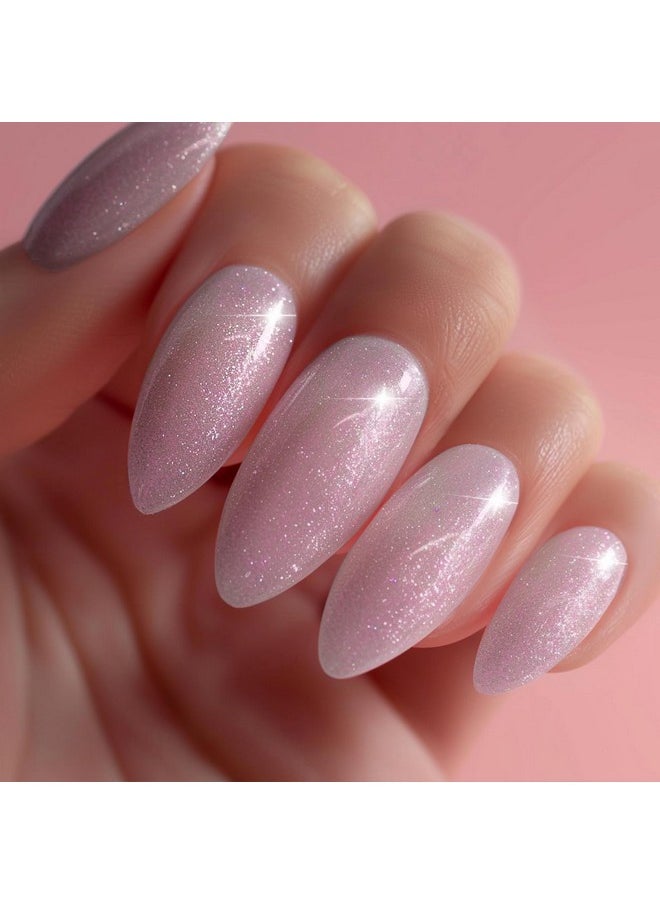 AHAMIOU Nail Polish Holographic Pink Shimmer Gel Nails Glitter Set Sparkly Shiny Reflective Nail Polish Kit Neutral Sheer Nude Gel Polish Diamond Gel for Home Salon DIY,6PCS