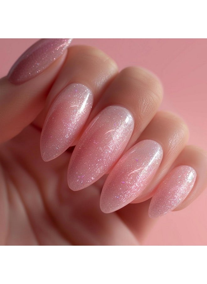 AHAMIOU Nail Polish Holographic Pink Shimmer Gel Nails Glitter Set Sparkly Shiny Reflective Nail Polish Kit Neutral Sheer Nude Gel Polish Diamond Gel for Home Salon DIY,6PCS
