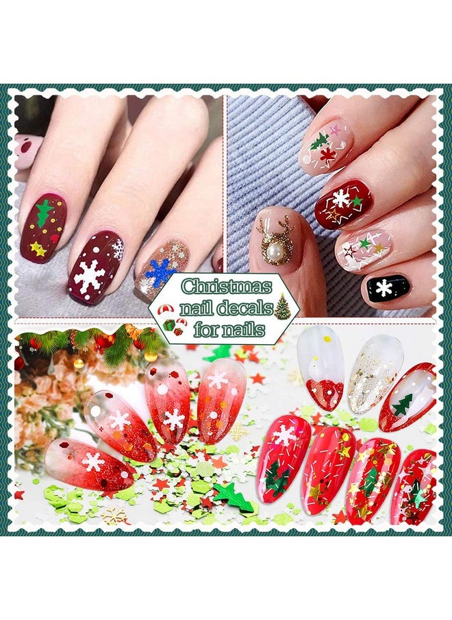 Christmas Nail Sequins,100g Christmas Glitter, Cosmetic Craft Holographic Glitter for Epoxy Resin, Laser Snowflake Christmas Tree Flakesfor Festival Nail Art Design or Make Up, Festival Decor（SD-12）