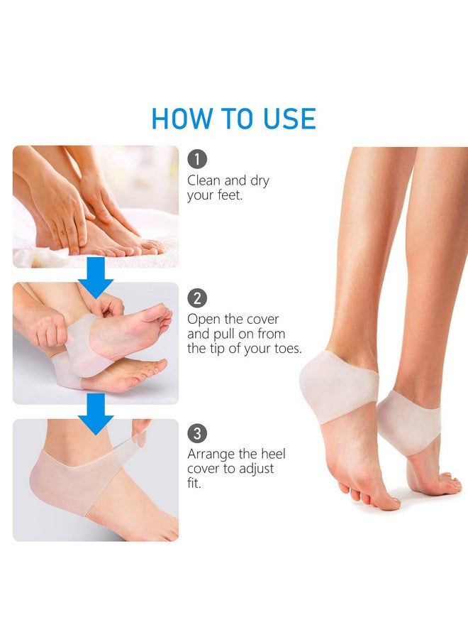 Dr.Pedi Gel Heel Sleeves Spur Relief Cushion Sleeve Unisex Silicone Moisturizing Heel Sock Protector Dry Cracked Skin Pain Repair Pedicure Reduce Pains of Plantar Fasciitis