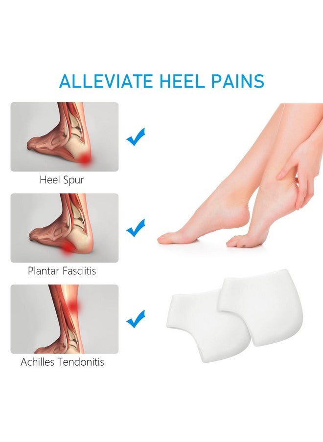 Dr.Pedi Gel Heel Sleeves Spur Relief Cushion Sleeve Unisex Silicone Moisturizing Heel Sock Protector Dry Cracked Skin Pain Repair Pedicure Reduce Pains of Plantar Fasciitis