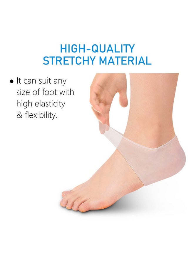 Dr.Pedi Gel Heel Sleeves Spur Relief Cushion Sleeve Unisex Silicone Moisturizing Heel Sock Protector Dry Cracked Skin Pain Repair Pedicure Reduce Pains of Plantar Fasciitis