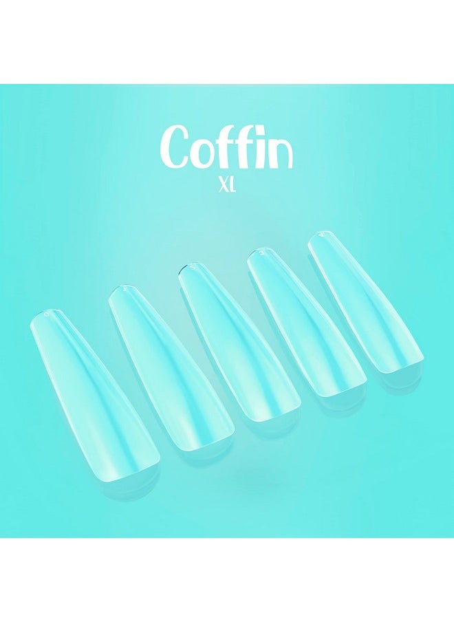 Coffin XL | Gel Nail Tips | NABulous Nails | Extra Long Soft Gel Nail Tips | Coffin Shaped | Full Cover & Pre-shaped | False Press On Nail Extensions | Nail Salons & DIY (Coffin XL)