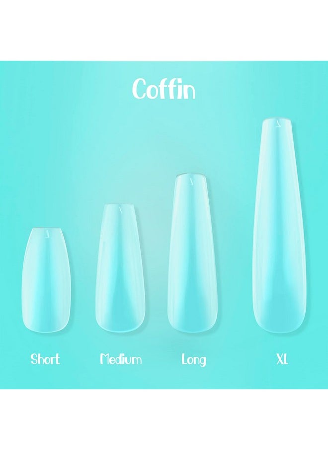 Coffin XL | Gel Nail Tips | NABulous Nails | Extra Long Soft Gel Nail Tips | Coffin Shaped | Full Cover & Pre-shaped | False Press On Nail Extensions | Nail Salons & DIY (Coffin XL)