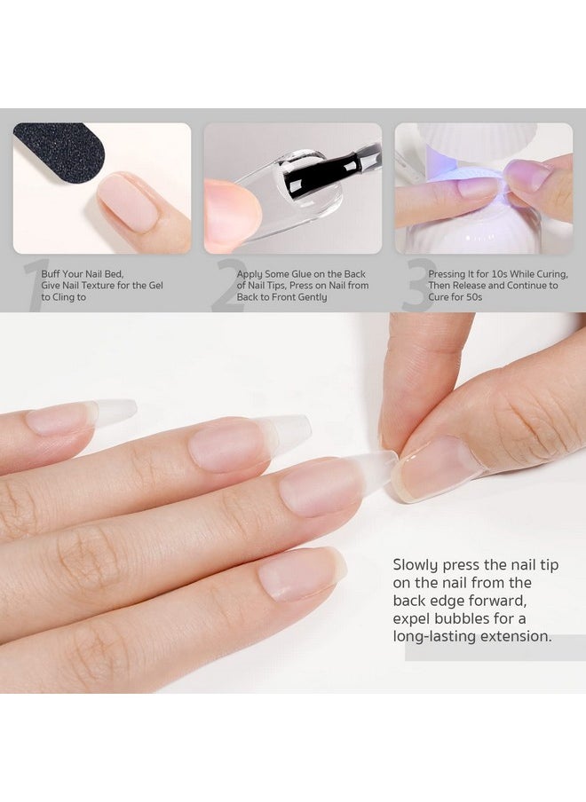 GAOY 2Pcs 16ml Gel Nail Glue, Glue Gel for Acrylic Nails Tips, 2 in 1 Nail Glue and Base Gel, Nail Lamp Needed