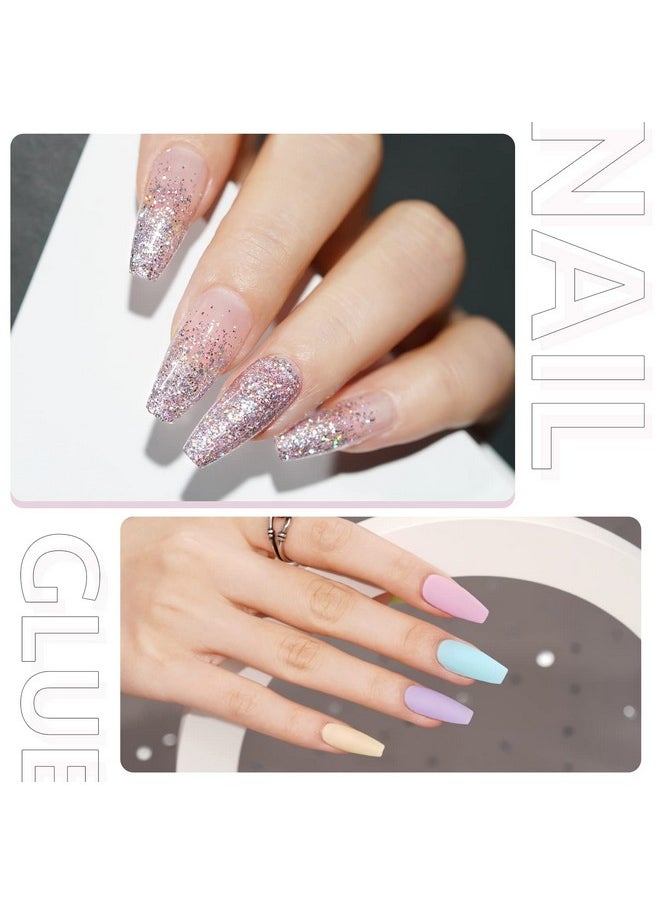GAOY 2Pcs 16ml Gel Nail Glue, Glue Gel for Acrylic Nails Tips, 2 in 1 Nail Glue and Base Gel, Nail Lamp Needed