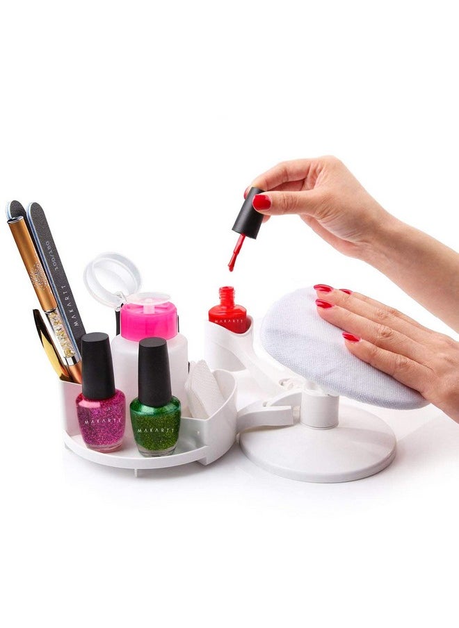 Makartt Nail Stand Hand Rest for Nails, Manicure Supplies, Nail Station Foot Rest for Pedicure with Multi Angle & Polish Trays, Nail Polish Stand Nail supplies for Salon Home DIY