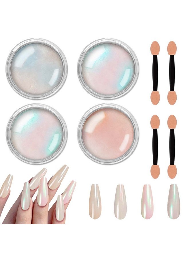 Allstarry Chrome Nail Powder Metallic Mirror Effect Pigment Iridescent Aurora, Mermaid Pearl Glitter Dust Kit for Gel Polish Nail Art Decoration, Resin Craft- Violet Green Emerald