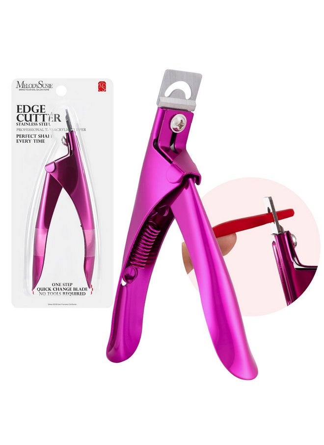 MelodySusie Acrylic Nail Clippers, Professional Nail Clippers Cutters for Acrylic Nails Fake Nail Tips, Adjustable Stainless Nail Trimmer, Manicure Tool for Salon Home Nail Art, Plum
