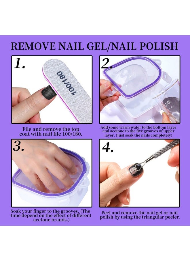 FANDAMEI Nail Soaking Bowl, Nail Soak Off Bowl, Gel Nail Polish Remover Kit, Nail Soaking Bowl For Acrylic Nails, Dip Powder Remover Tools, Nail Remover Bowl, Manicure Bowls Nail Soaking, Cuticle Kit