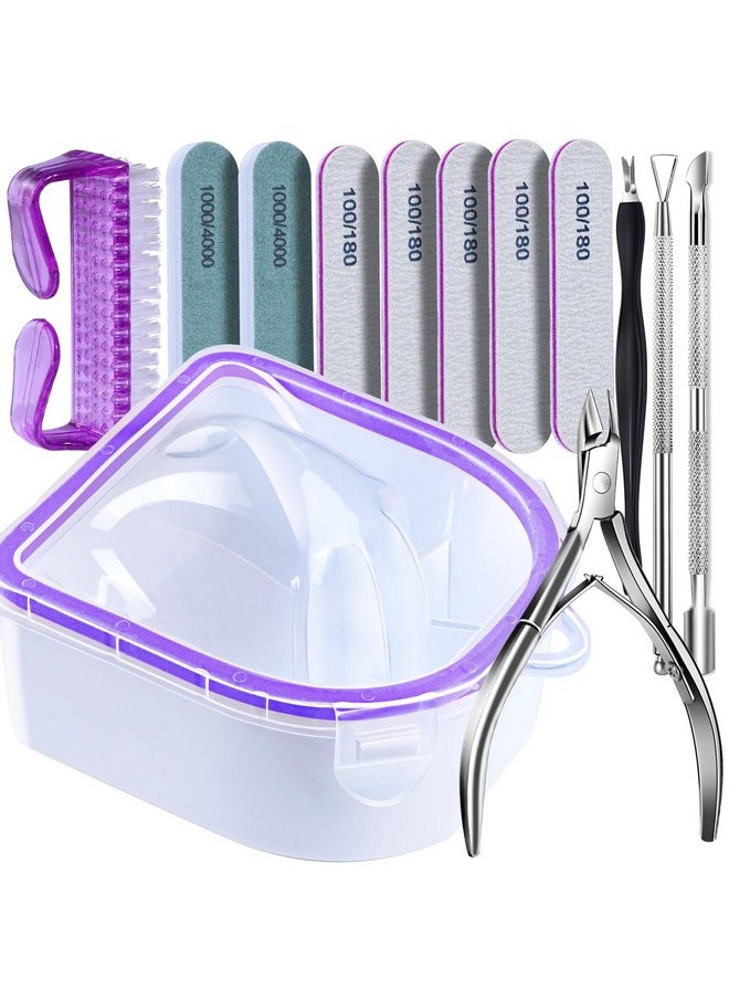 FANDAMEI Nail Soaking Bowl, Nail Soak Off Bowl, Gel Nail Polish Remover Kit, Nail Soaking Bowl For Acrylic Nails, Dip Powder Remover Tools, Nail Remover Bowl, Manicure Bowls Nail Soaking, Cuticle Kit