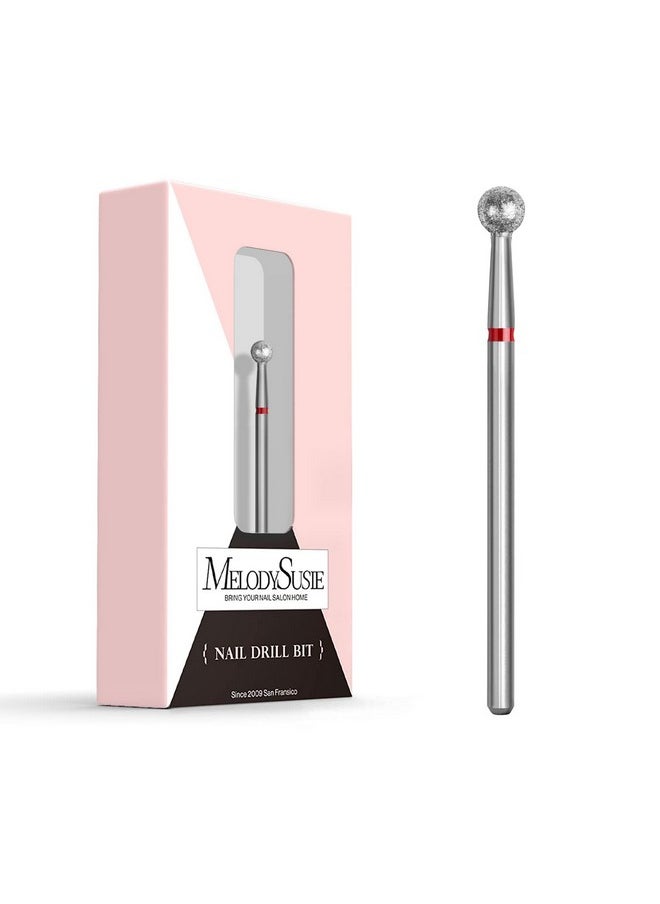 MelodySusie Ball Shape Cuticle Clean Nail Drill Bit 3/32'', Professional Safety Carbide Diamond Nail Bit Nail Cleaner for Cuticle Dead Skin Nail Prepare, Two Way Rotate, Manicure Nail Salon Supplies