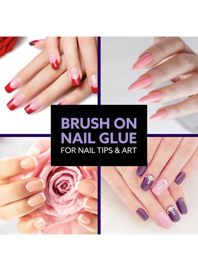 Brush On Nail Glue for Press On Nails, Extra Strong Nail Glue for Acrylic Nails, Waterproof Nail Glue for Fake Nails Long Lasting Nail Glue, Professional Nail Glue for Nail Tips (8ml)