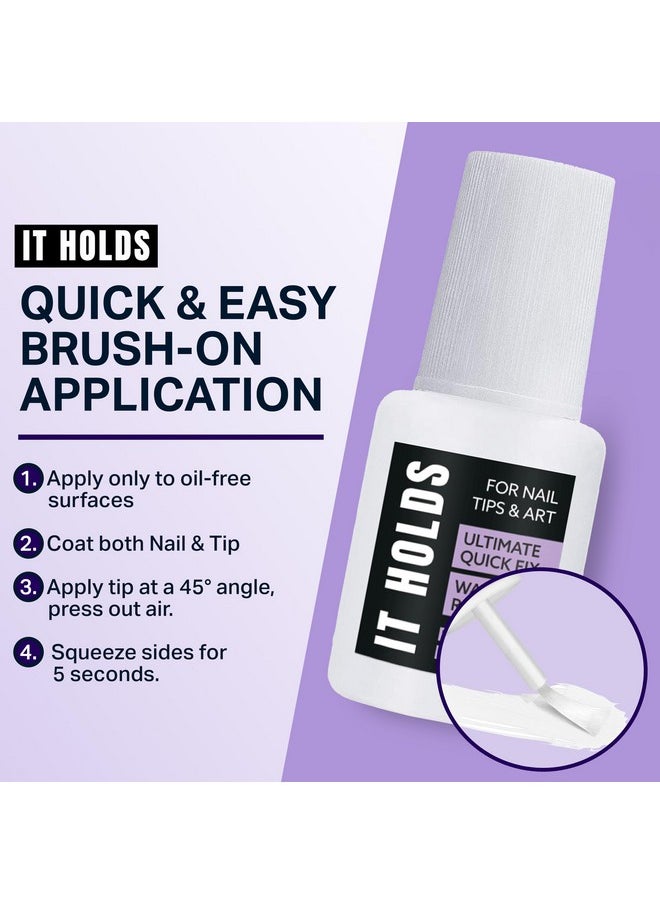 Brush On Nail Glue for Press On Nails, Extra Strong Nail Glue for Acrylic Nails, Waterproof Nail Glue for Fake Nails Long Lasting Nail Glue, Professional Nail Glue for Nail Tips (8ml)