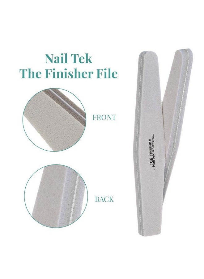 Nail Tek The Finisher File, Professional Double-sided 240/400 Grit Nail File to Shape and Smooth Acrylic, Gel, and Natural Nails, Nail Polish Remover, Must-Have Manicure and Pedicure Kit Tool, 6 Pack
