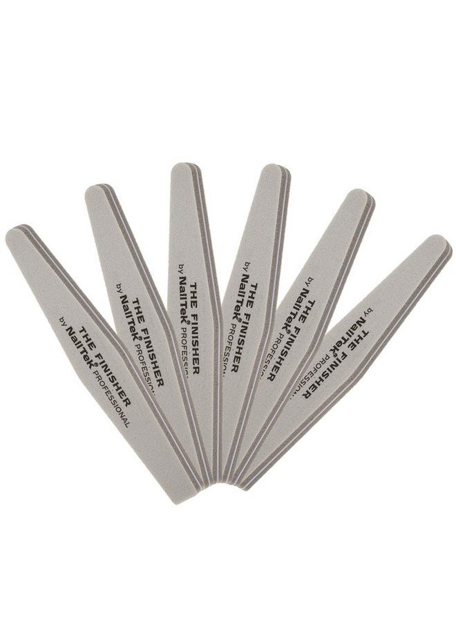 Nail Tek The Finisher File, Professional Double-sided 240/400 Grit Nail File to Shape and Smooth Acrylic, Gel, and Natural Nails, Nail Polish Remover, Must-Have Manicure and Pedicure Kit Tool, 6 Pack