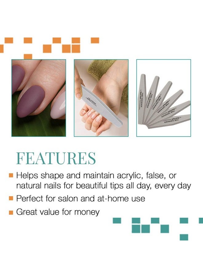 Nail Tek The Finisher File, Professional Double-sided 240/400 Grit Nail File to Shape and Smooth Acrylic, Gel, and Natural Nails, Nail Polish Remover, Must-Have Manicure and Pedicure Kit Tool, 6 Pack