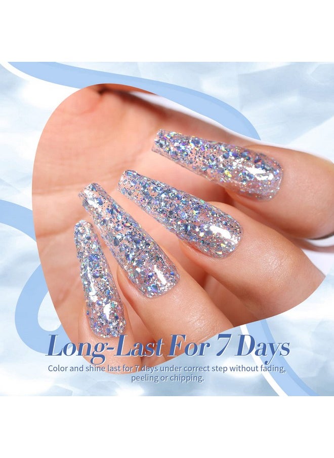 Born Pretty Holographic Nail Polish Silver Glitter Sequins Nail Polish 10ML