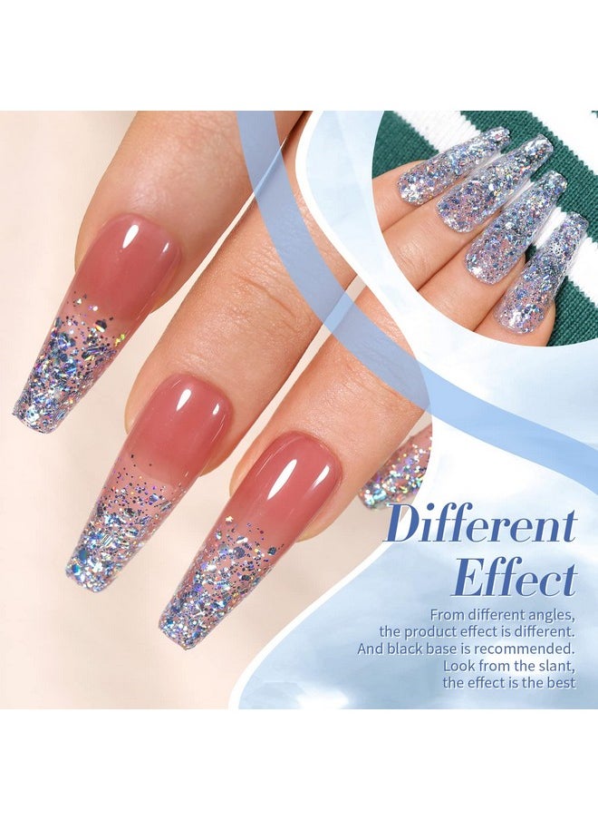 Born Pretty Holographic Nail Polish Silver Glitter Sequins Nail Polish 10ML