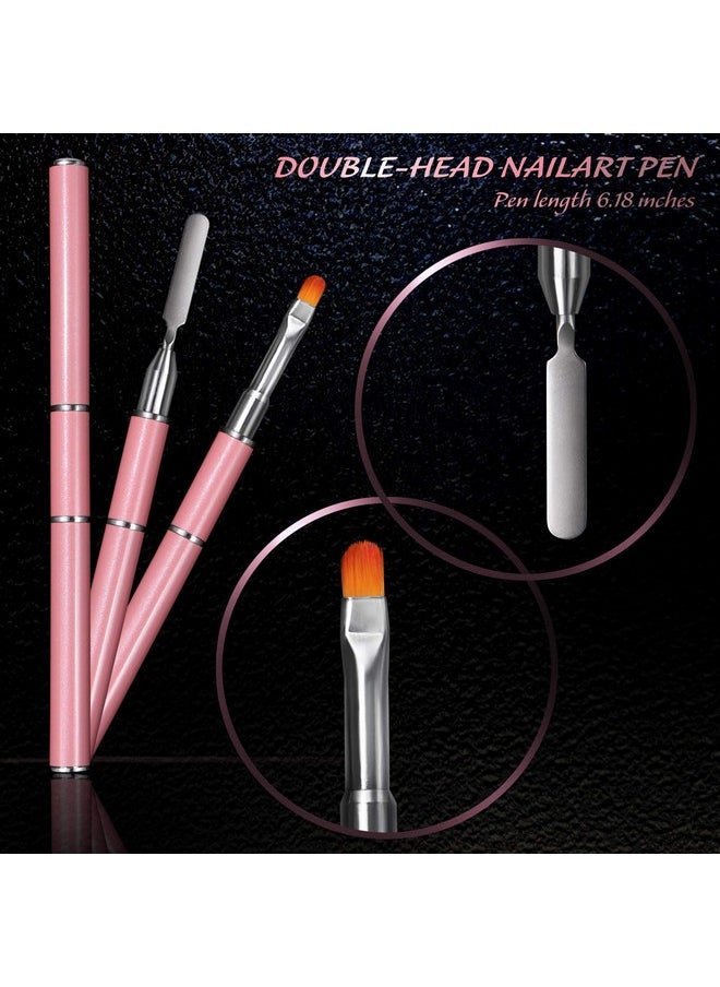 MIKIMIQI Dual Nail Forms Set Poly Gel Quick Building Nail Kit, 120Pcs Stiletto Gel Nail Molds with 10Pcs Nail Tips Clips, Nail Tips Clipper Trimmer, Dual-Ended Poly Extension Gel Brush, Nail File