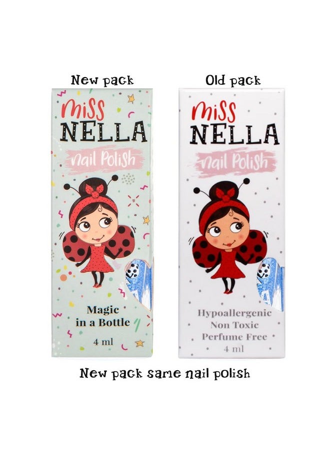 MISS NELLA BUTTERFLY WINGS-Safe Special Glitter lilac Nail Polish for Kids, Non-Toxic & Odor Free Formula for Children and Toddlers, Natural Water Based for Easy Peel Off