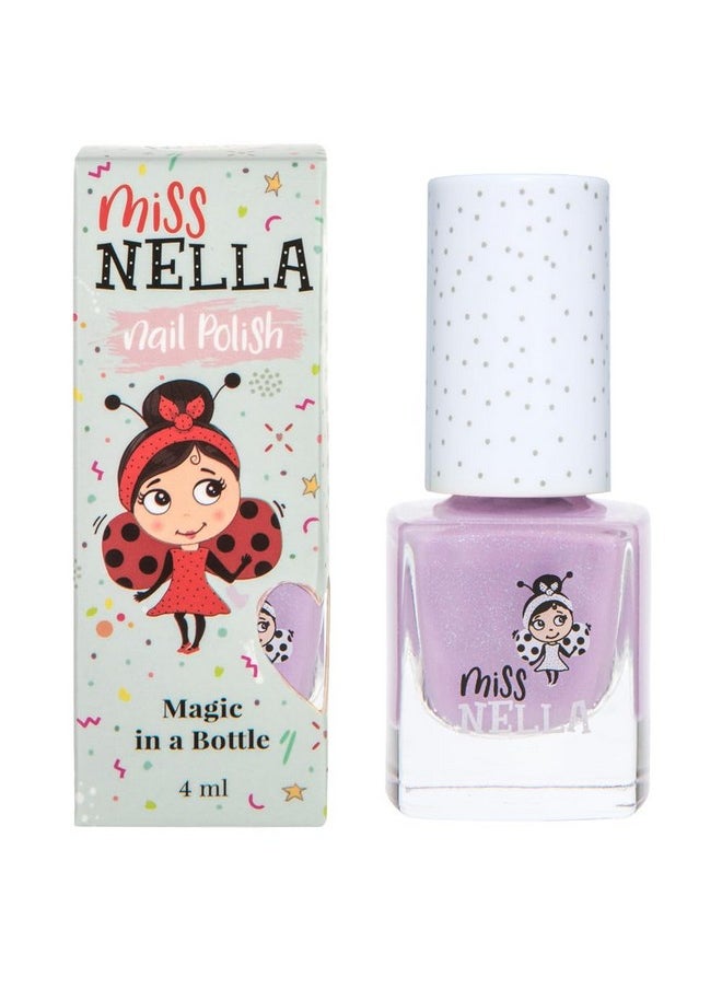 MISS NELLA BUTTERFLY WINGS-Safe Special Glitter lilac Nail Polish for Kids, Non-Toxic & Odor Free Formula for Children and Toddlers, Natural Water Based for Easy Peel Off
